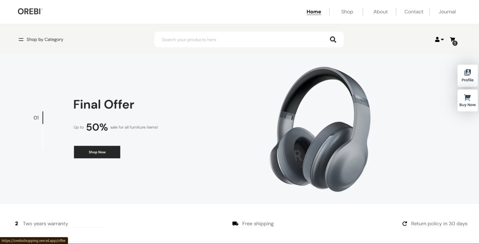 Orebi Shopping project by ELFO Innovations